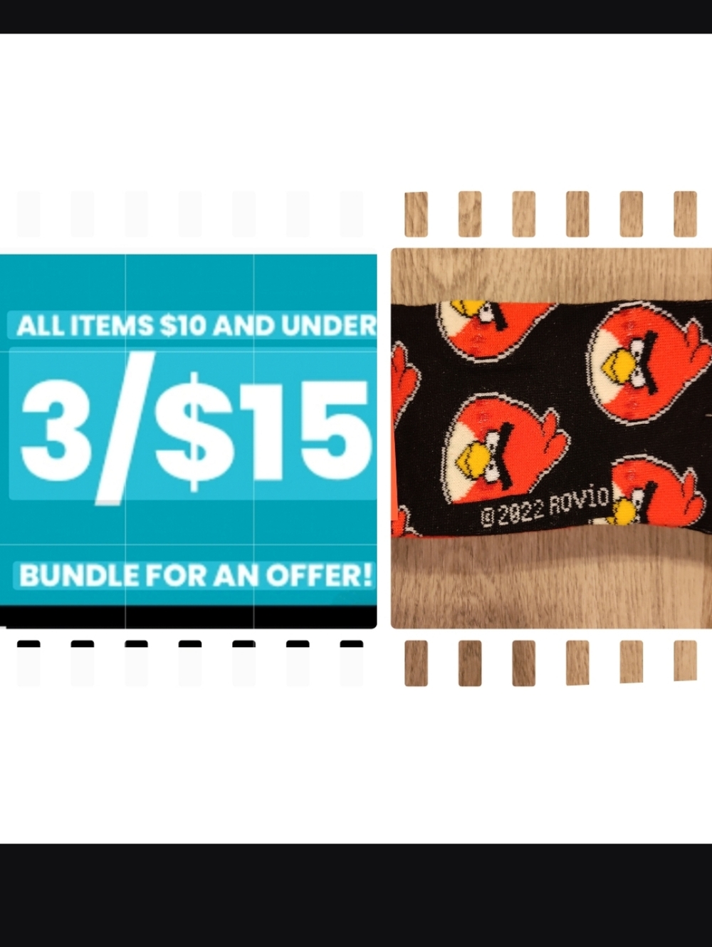 🆕Men's Angry Birds Socks Sz 9-12 Unisex
